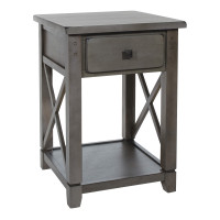 OSP Home Furnishings HSB09-WGR Hillsboro End Table in Grey Wash Finish